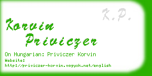 korvin priviczer business card